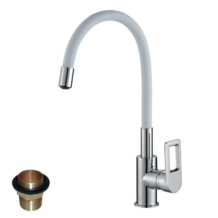 Смеситель Rossinka Silvermix Z35-35U для кухни с гибким изливом, серый
