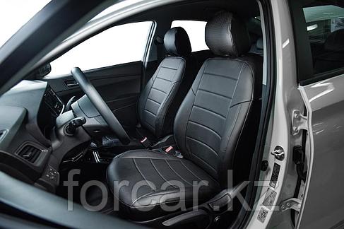 Чехлы для Subaru Forester III 2008-2012 черная экокожа, фото 2