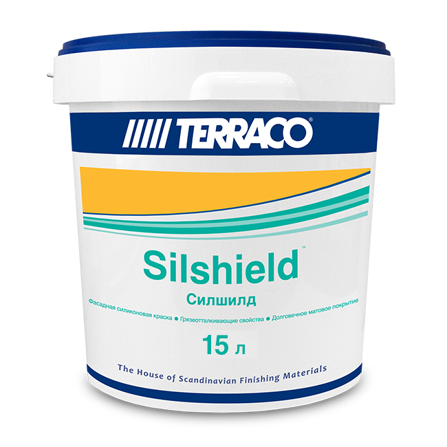 Краска силиконовая SILSHIELD Terraco(Террако) в ведре 3.5 л / 8 л / 15 л