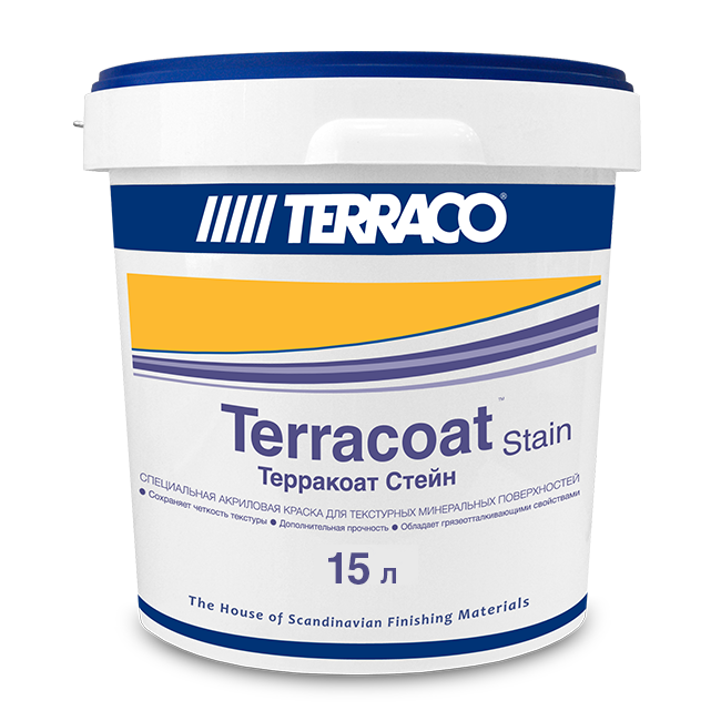 Краска специальная TERRACOAT STAIN Terraco(Террако) в ведре 3.5 л / 8 л / 15 л
