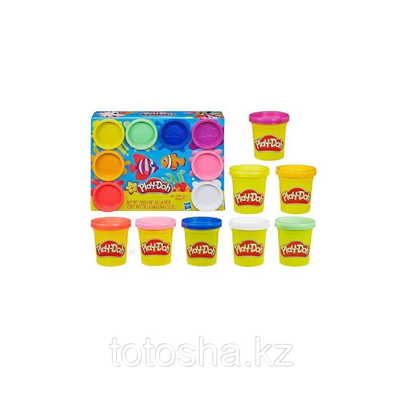 8 түсті кемпірқосақ пластилин жинағы , Hasbro Play-Doh E5044 - фото 4 - id-p101762632