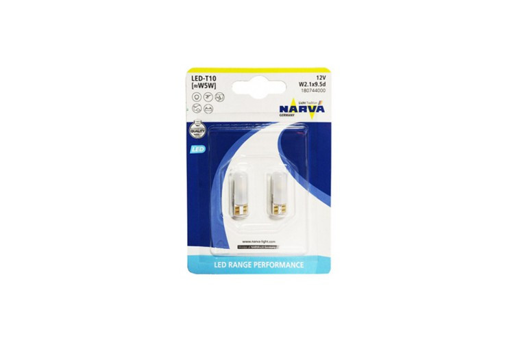 Лампа T10 NARVA 18074 (диод комплект 2шт.)