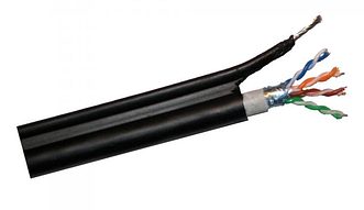 Паритет КВК-П-2 2*0,50  Комбинированный кабель для систем виденаблюдения черный