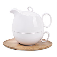 Набор "Мила": чайник и чайная пара в подарочной упаковке, коричневый, белый, , 21501