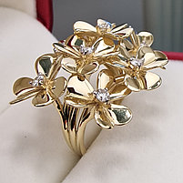 Золотое кольцо с бриллиантами 0.48Сt VS2/H, EX - Cut, фото 5