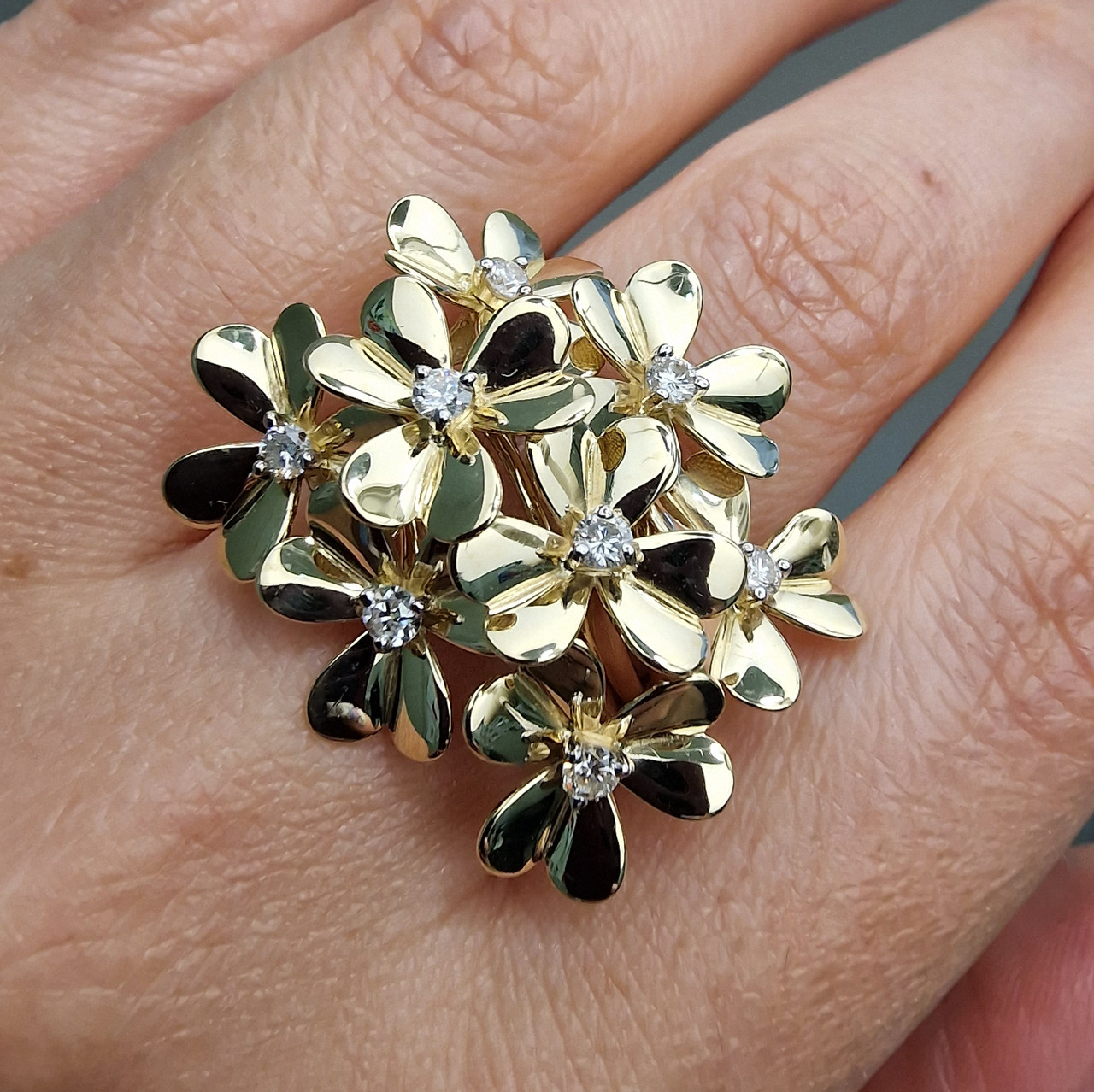 Золотое кольцо с бриллиантами 0.48Сt VS2/H, 18,5р. EX - Cut