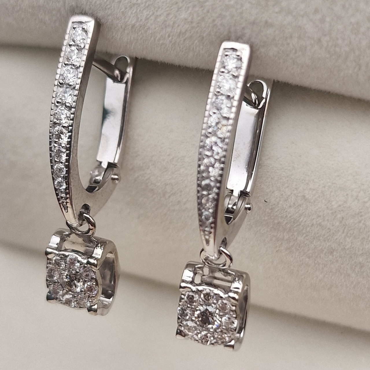 Золотые серьги с бриллиантами 0.44Ct VS2/G, VG-Cut