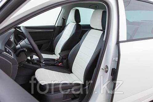 Чехлы для Hyundai Creta 2016-2020 белая экокожа, фото 3