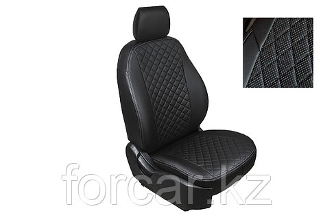 Чехлы для Kia K5 2020+ черная экокожа ромб, фото 1