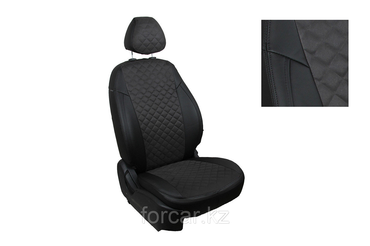 Чехлы для Chevrolet Cobalt 2011+ черная алькантара ромб