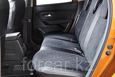 Чехлы для Toyota RAV4V 2019+ черная алькантара ромб, фото 3