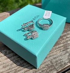Комплект Tiffany: кольцо и серьги.