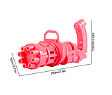 Мыльный пистолет средний- генератор мыльных пузырей, розовый 20 см., фото 7