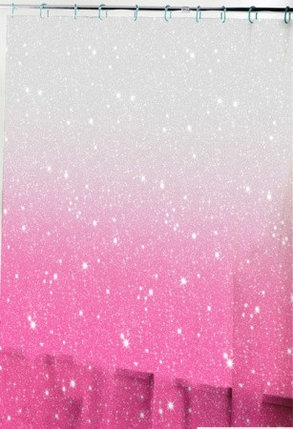 Штора для ванной 180 х 180 (РEVA) звездное сияние, розово-белый принт, фото 2