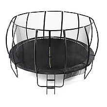 Батут Mzone 16FT диаметром 4,88 метра с защитной сетью и лестницей Чёрный
