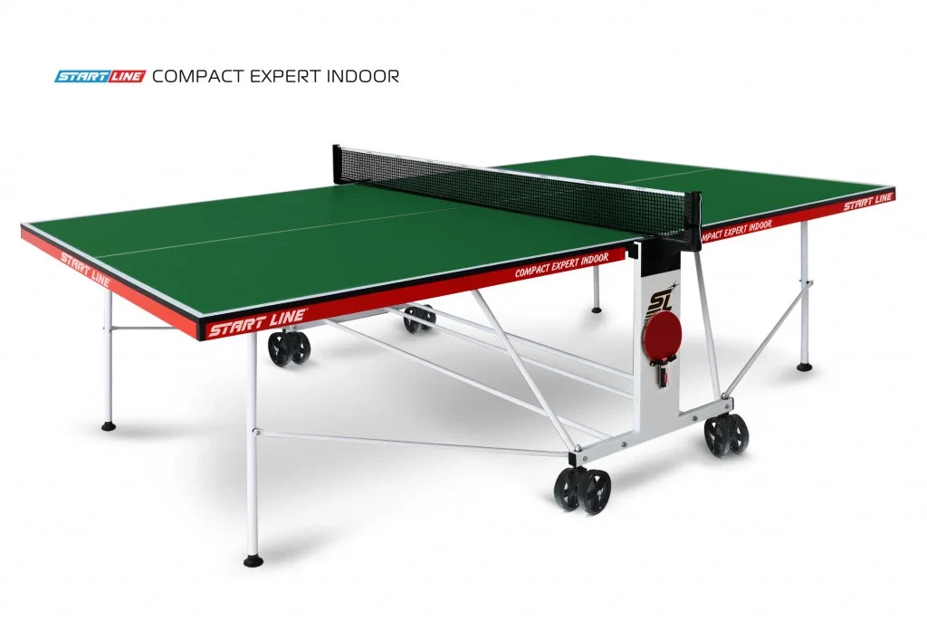 Теннисный стол Compact Expert Indoor GREEN с сеткой, фото 1