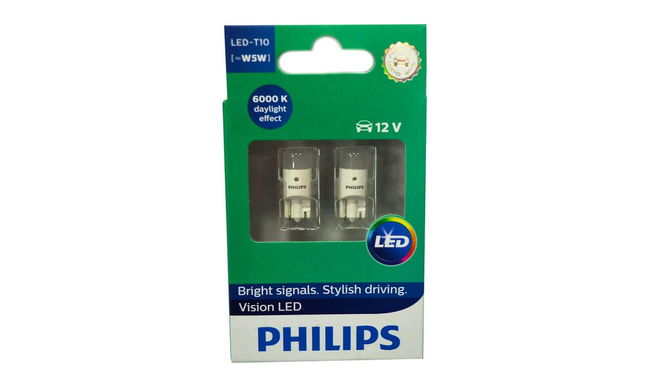 Лампа T10 PHILIPS 11961ULWX2 (диод комплект 2шт.)