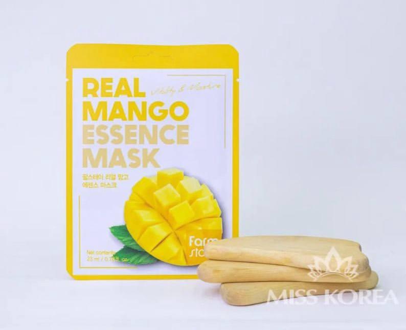 Farm Stay Увлажняющая оживляющая тканевая маска для лица «Манго» Real Mango Essence Mask Vitality & Moisture