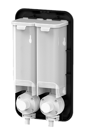 Breez Elegance S-8186 Дозатор двойной для шампуня и гель для душа (чёрный) 350 мл.*2, фото 3