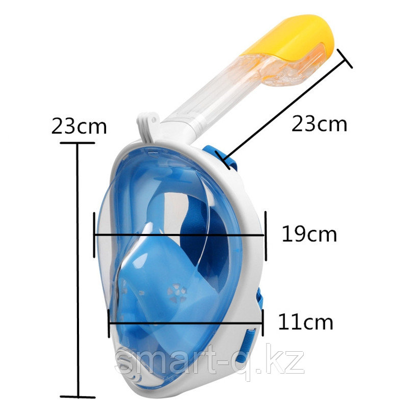 Подводная маска полнолицевая для снорклинга размером SM, синяя - фото 2 - id-p101800308