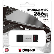 Флэш-накопитель Kingston 256Gb USB-C 3.2 Data Traveler 80 (Silver-Black)