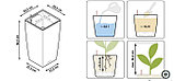 Вазоны для комнатных растений LECHUZA Cubico Color 30 - 30*30*56см бежевый матовый, фото 8