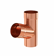 Тройник водосточный Диаметр1=80-150 мм, Диаметр2=80-100 мм, Материал: пластизол, Цвет: RAL9010