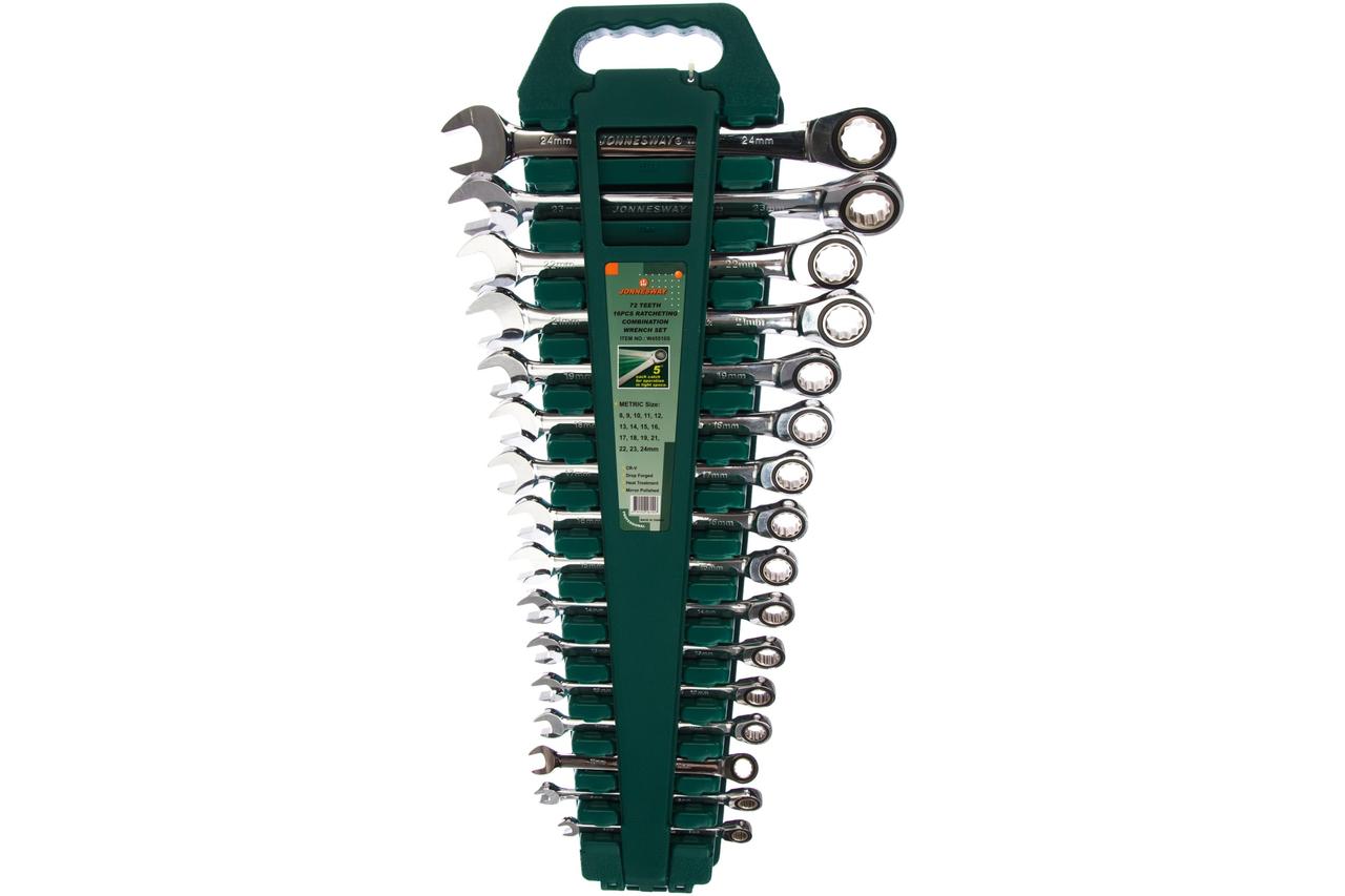 Набор ключей гаечных комбинированных трещоточных на держателе, 8-24 мм, 16 предметов W45516S - фото 1 - id-p70337975