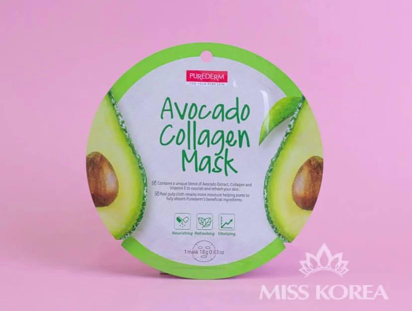 Purederm Тканевая коллагеновая маска <<Авокадо>> Avocado Collagen Mask