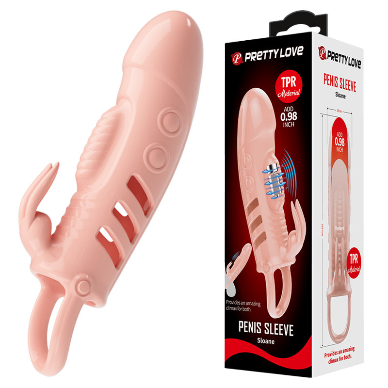 Вибро-насадка на пенис Penis  Sleeve  Cecelia с клиторальным стимулятором