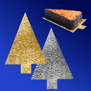 СБС НС Подставка п/торт 12,5х12,5х80 золотистая/серебристая треугольная с ручкой