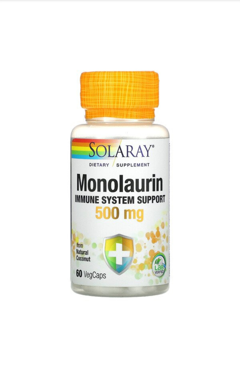 Монолаурин, 500 мг, 60 вегетарианских капсул, Solaray - фото 1 - id-p101821535