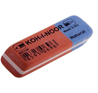 Ластик Koh-I-Noor "Blue Star" 40, скошенный, комбинированный, натуральный каучук, 57*19,5*8мм