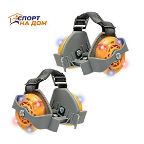 Коньки роликовые на обувь (серые) флеш роллеры