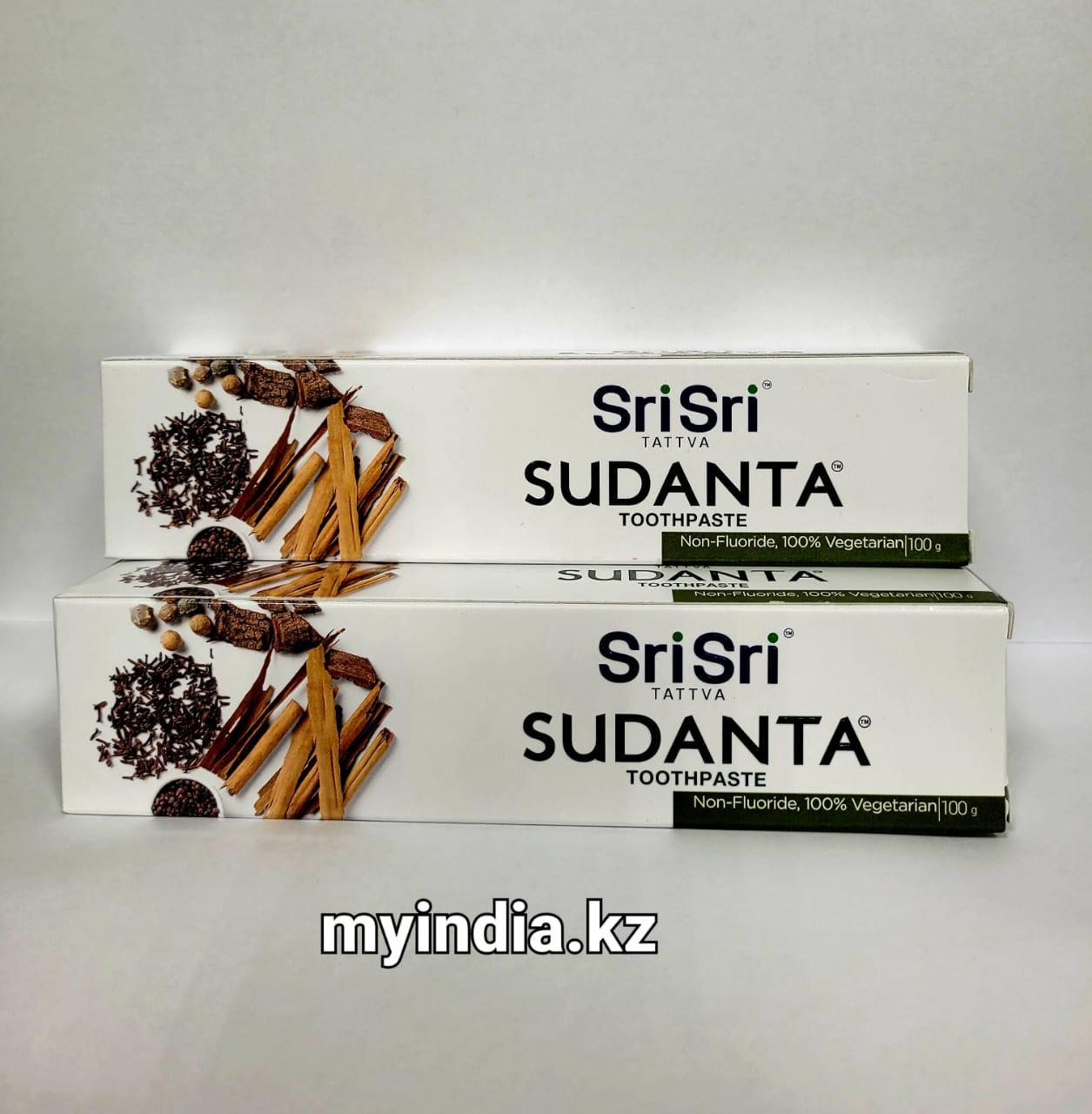 Зубная паста Суданта для чувствительных зубов/отбеливающая/травяная 100gm Sri Sri Индия