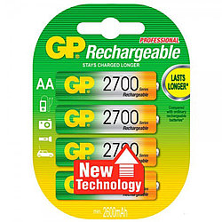 Аккумуляторы GP Rechargeable AA/HR6 Ni-MH 2700 mAh 1.2V, 4 шт.