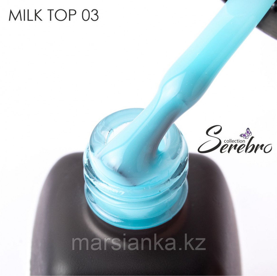 Молочный топ без липкого слоя "Milk top" для гель лака Serebro №03, 11мл
