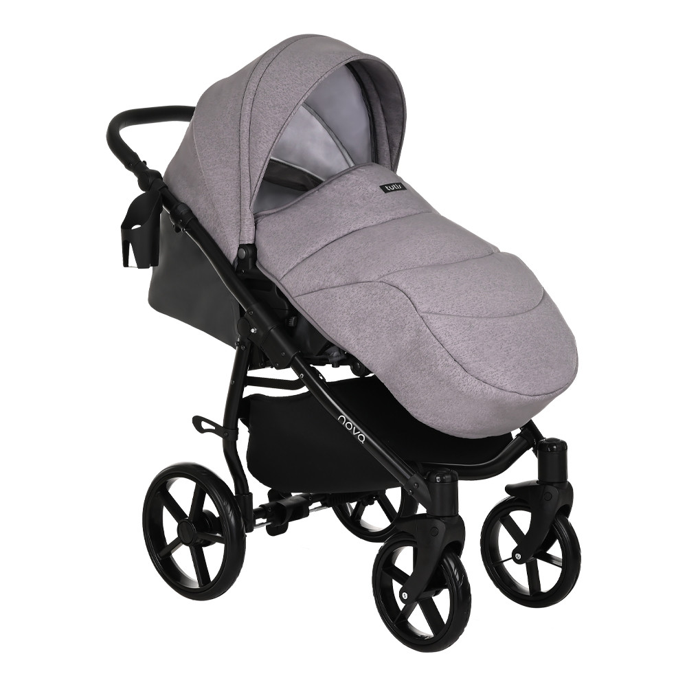 Коляска 2 в 1 Tutis Novo Reflective Кожа Antracite Metalic/Grey Reflective Print