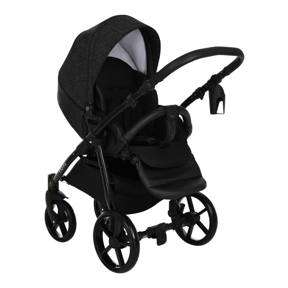 Коляска 2 в 1 Tutis Novo Reflective Кожа Black/Black Reflective Print