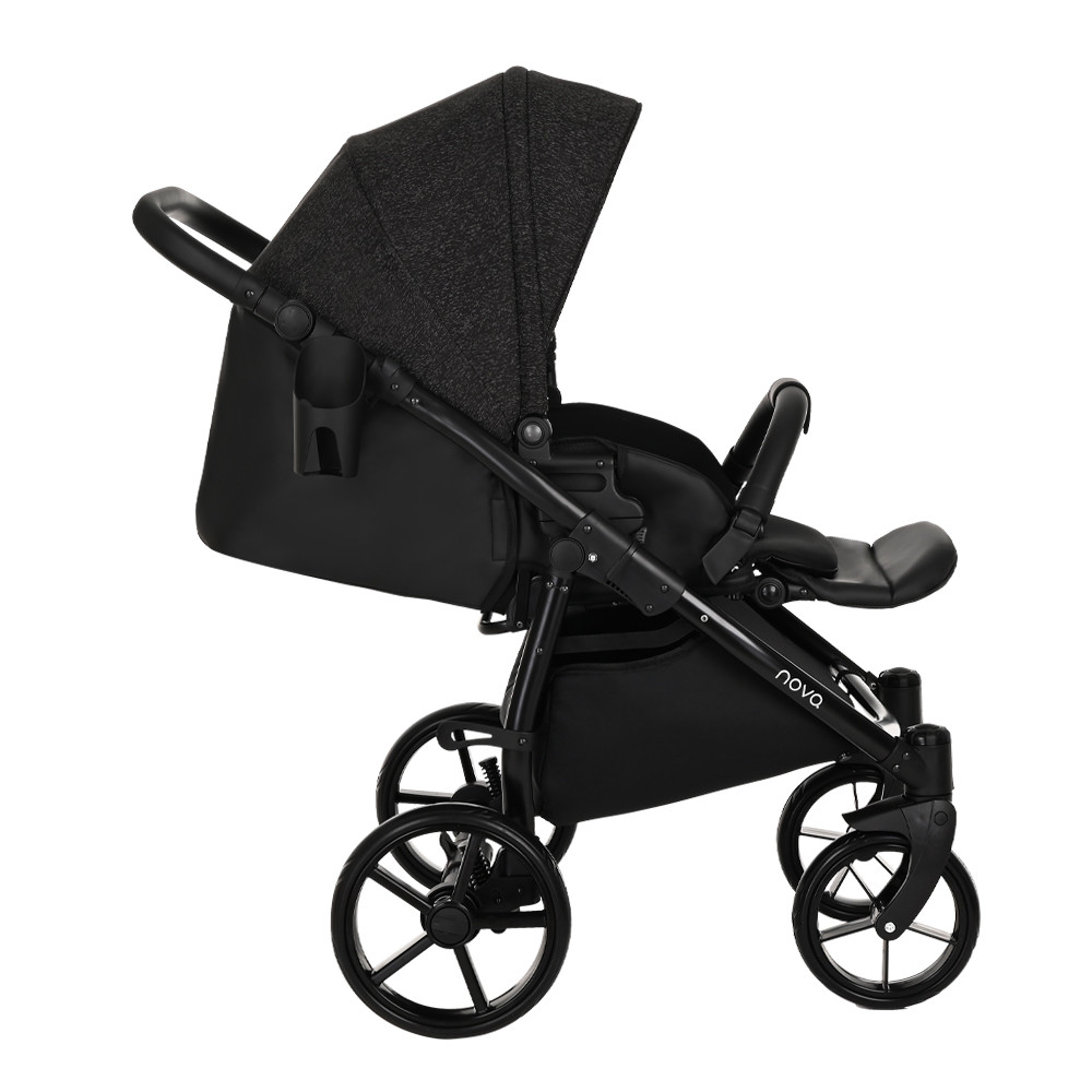 Коляска 2 в 1 Tutis Novo Reflective Кожа Black/Black Reflective Print