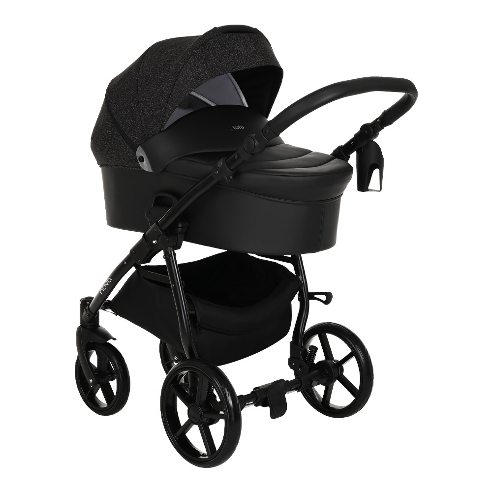 Коляска 2 в 1 Tutis Novo Reflective Кожа Black/Black Reflective Print