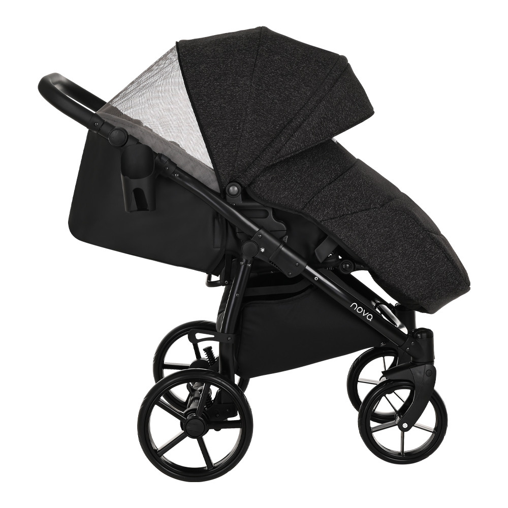 Коляска 2 в 1 Tutis Novo Reflective Кожа Black/Black Reflective Print