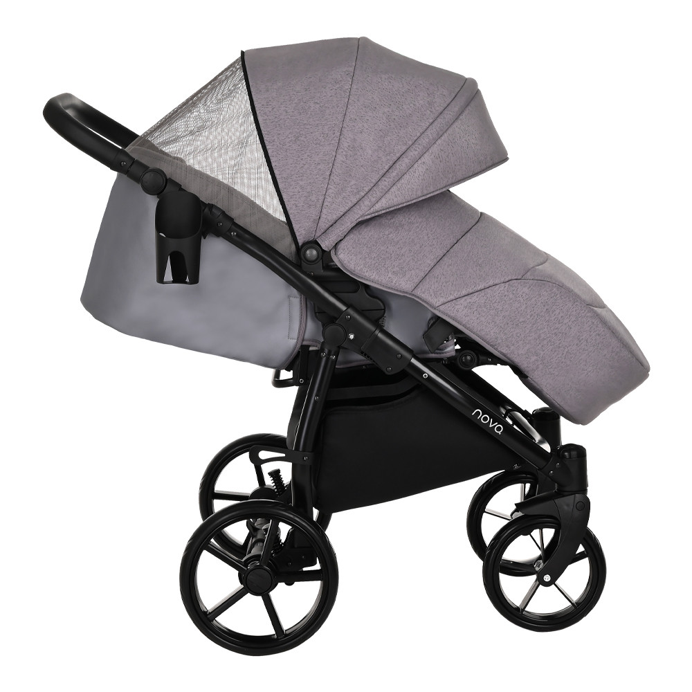 Коляска 2 в 1 Tutis Novo Reflective Кожа Grey Metalic/Grey Reflective Print