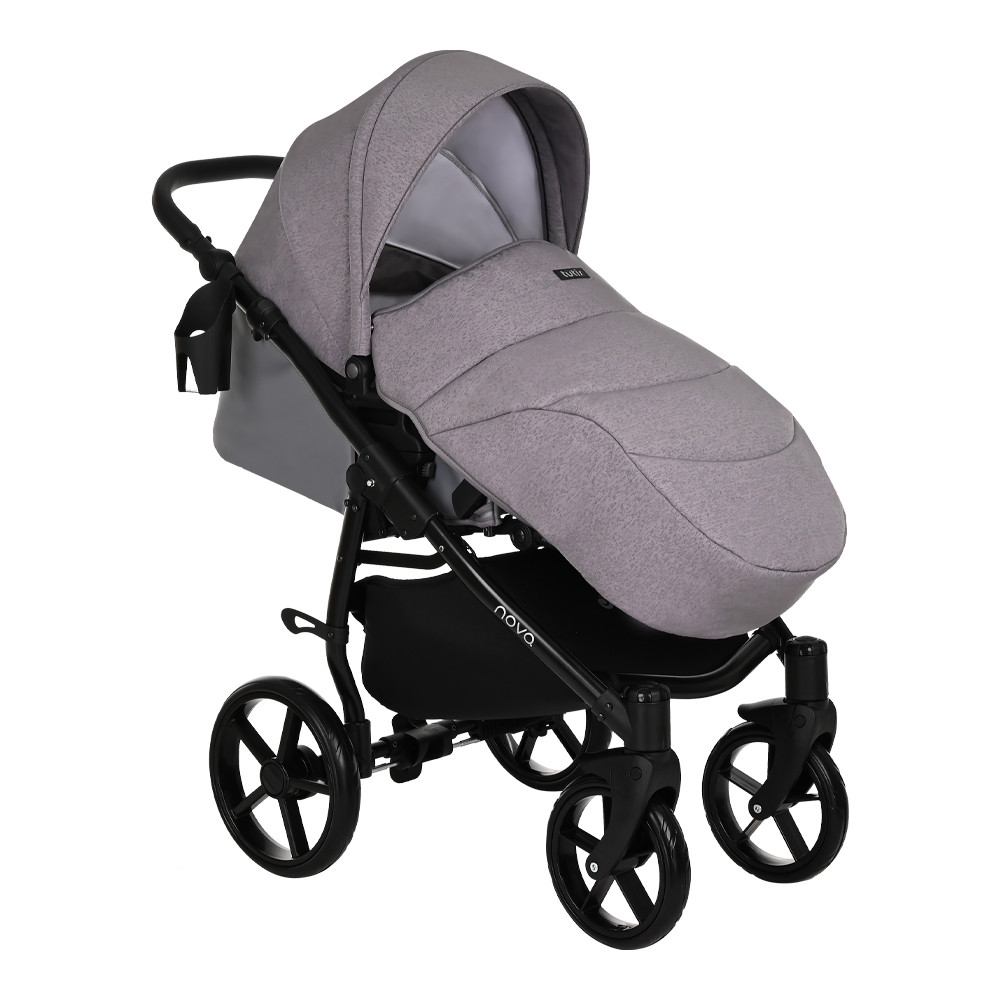 Коляска 2 в 1 Tutis Novo Reflective Кожа Grey Metalic/Grey Reflective Print