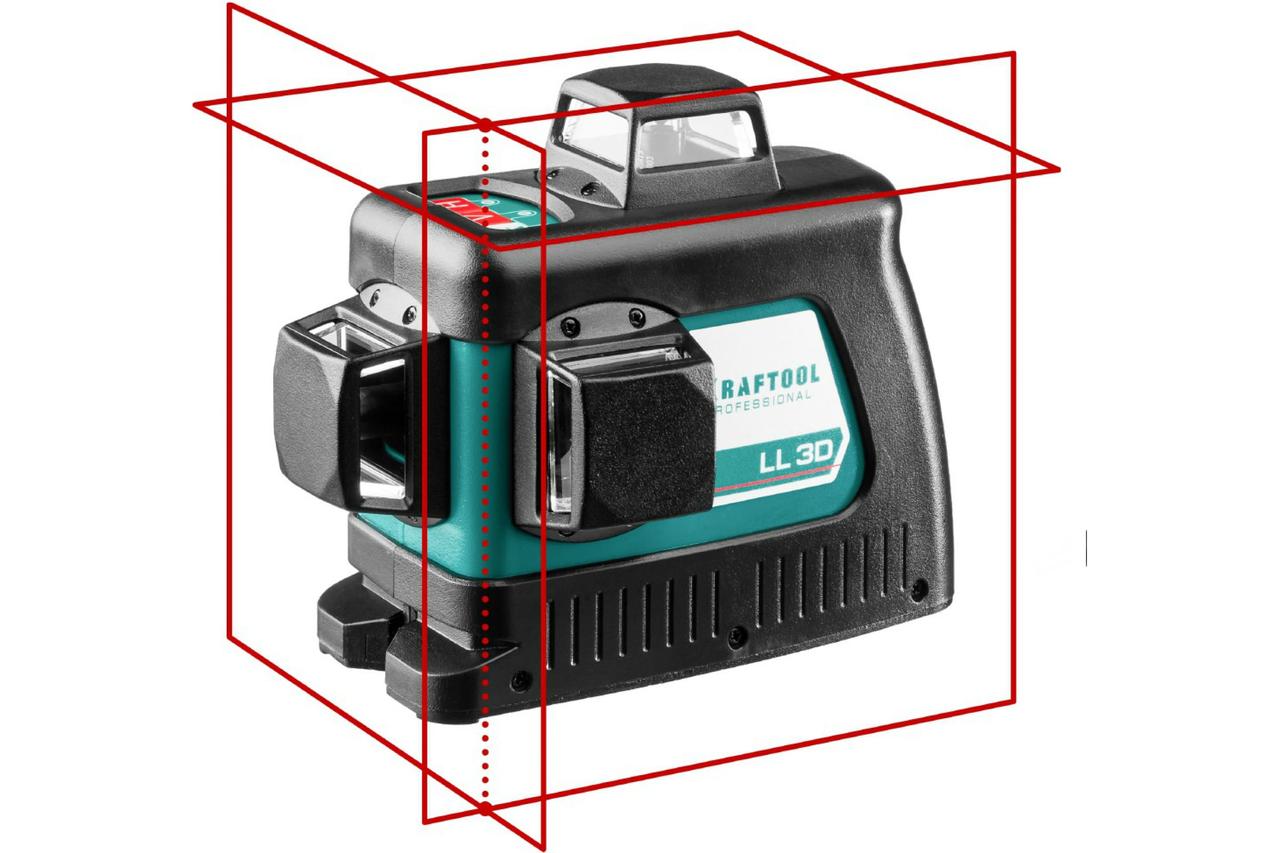 KRAFTOOL LL 3D #2 нивелир лазерный с держателем ВМ1, в коробке