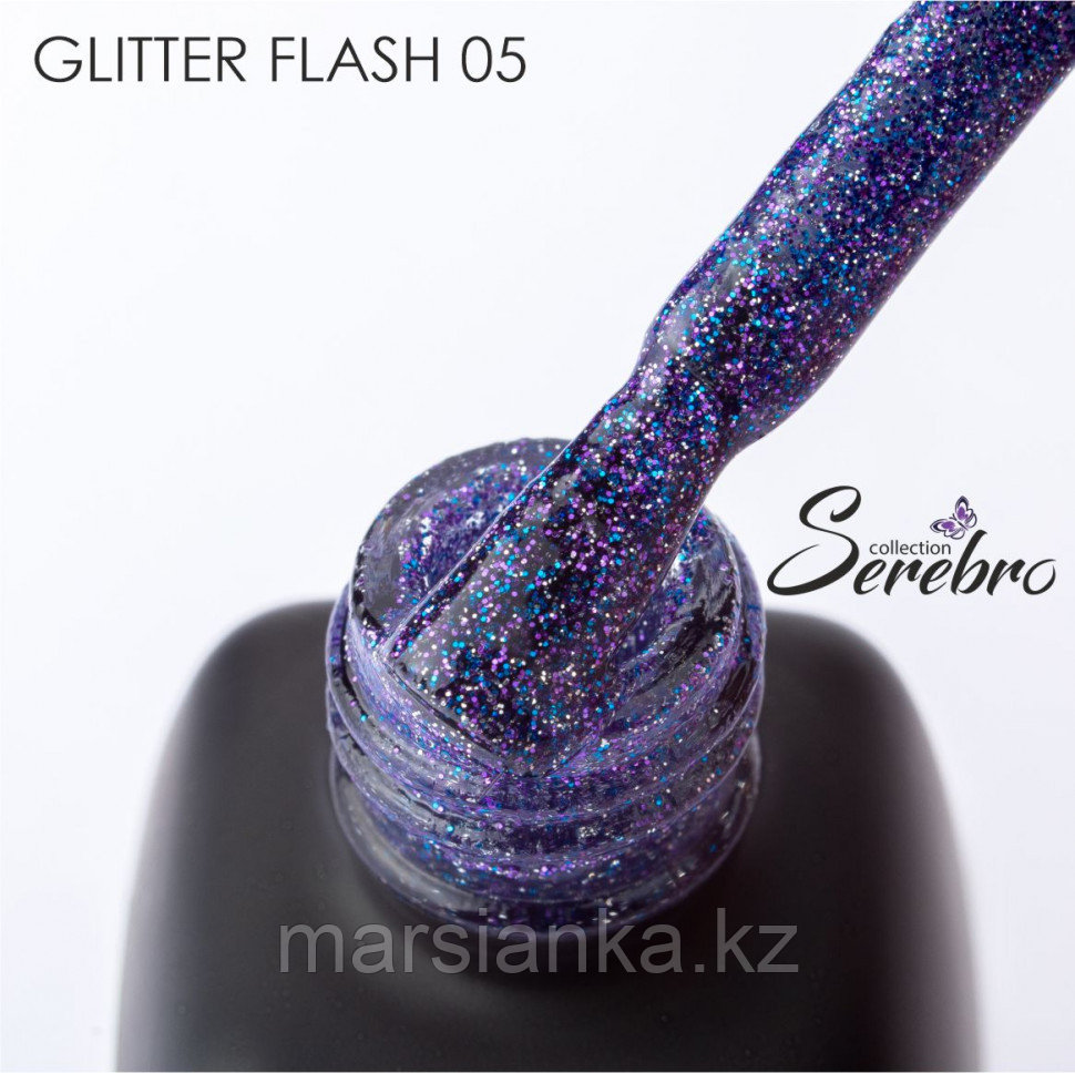 Гель лак Serebro светоотражающий Glitter flash №05, 11мл