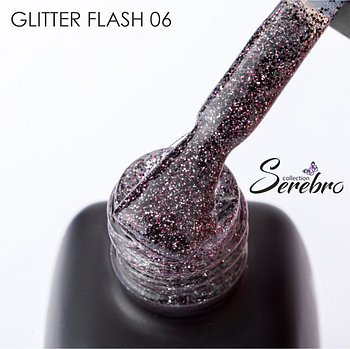 Гель лак Serebro светоотражающий Glitter flash №06, 11мл