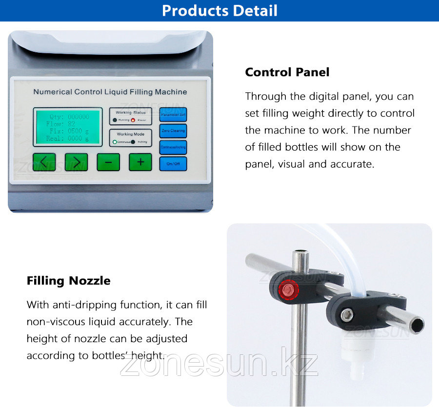 ZONESUN машина для розлива и взвешивания жидкостей, Одна Головка, бутылка для напитков, воды, масла, духи - фото 3 - id-p101859567