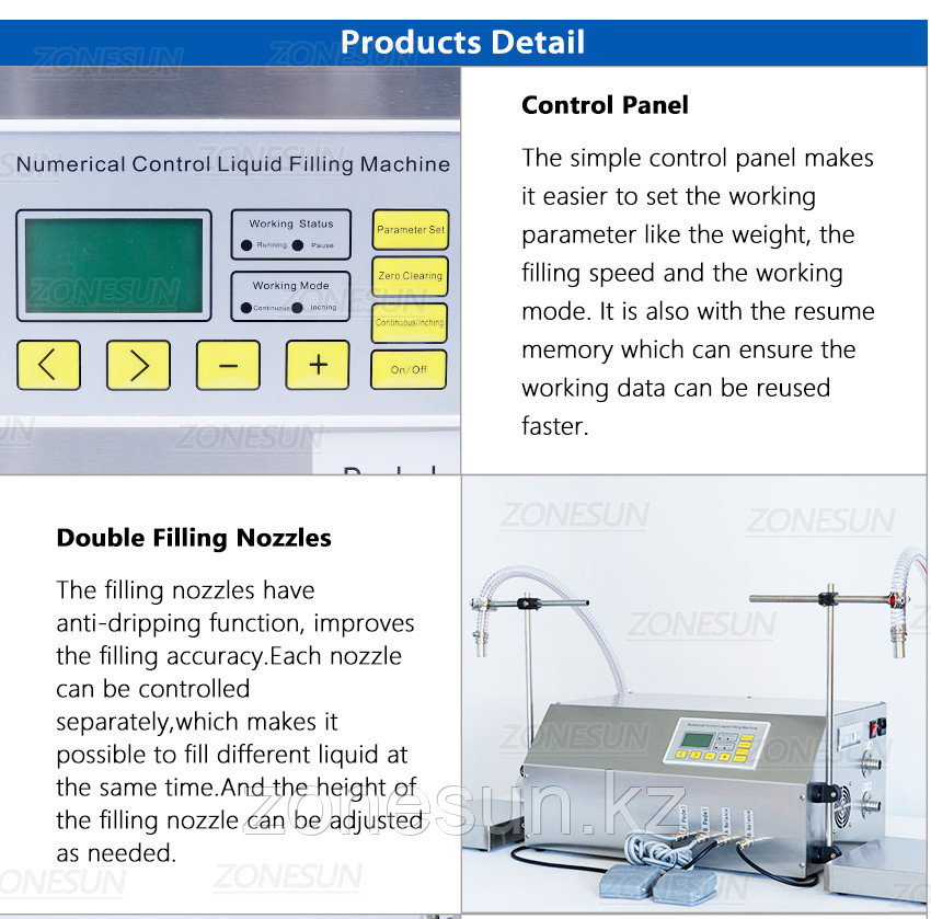 ZONESUN машина для наполнения и взвешивания зубчатого насоса подходит для наполнения масла - фото 3 - id-p101882363