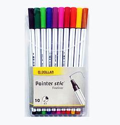 Линеры цветные Dollar Pointer Stick Fineliner для письма, рисования и скетчинга, 10шт